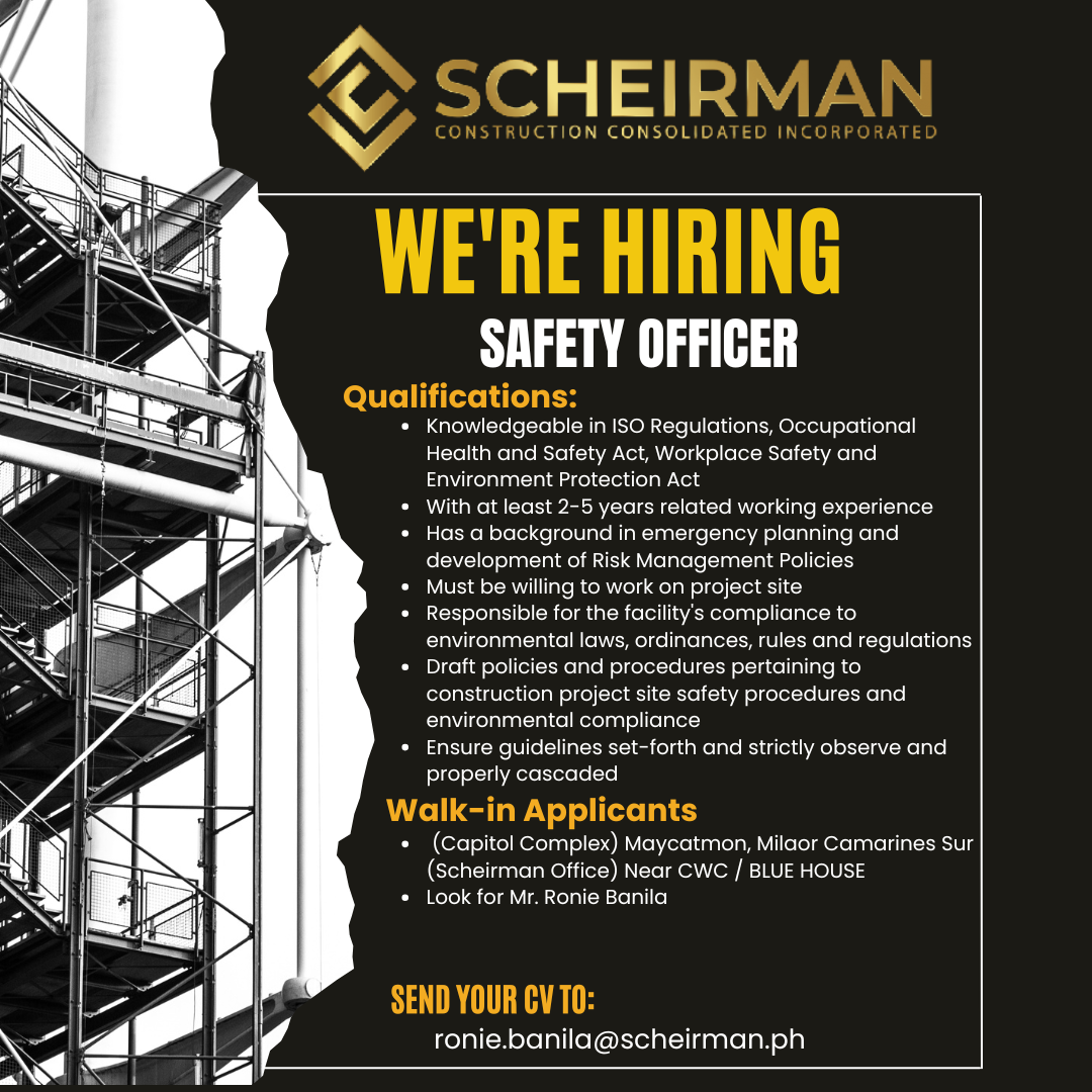SAFETY OFFICER AT SCHEIRMAN CONSTRUCTION CONSOLIDATED INC.